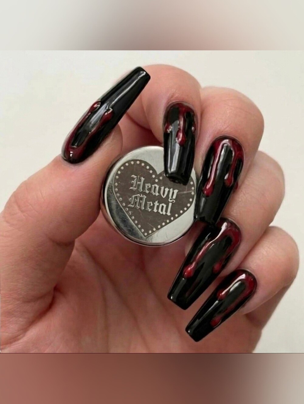 🖤Reserved For Horrorcunt🖤 Vtg Carousel Silver Heavy Metal Heart Graphics - Picture 17 of 17